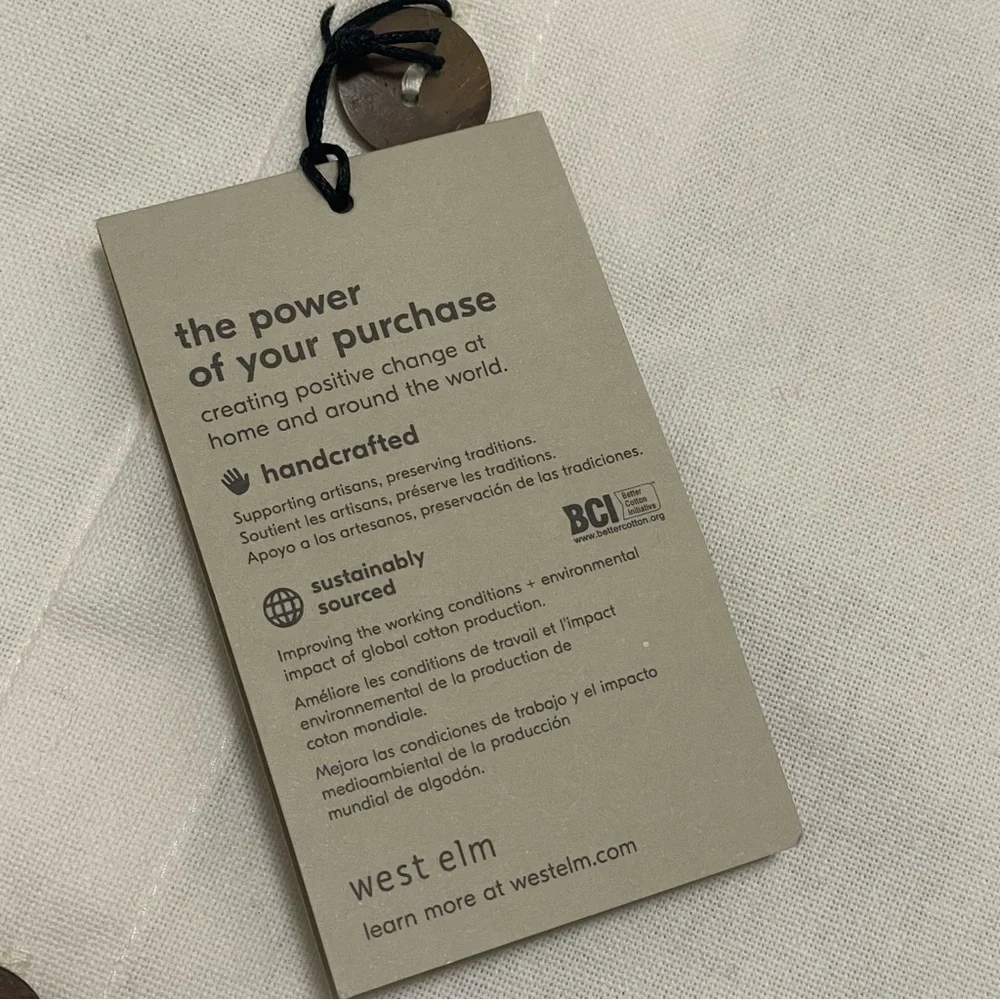 West Elm Crewel Steps Embroidered Pillow Cover 20″ × 20″ NWT